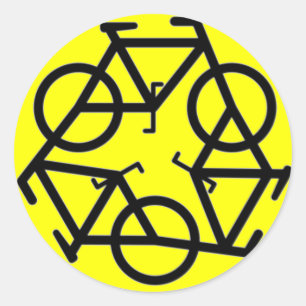 リサイクルの自転車のロゴの記号 ラウンドシール