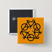 リサイクルの自転車のロゴの記号 缶バッジ (正面&裏面)