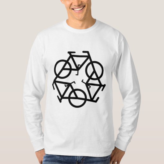 リサイクルの自転車のロゴの記号 Tシャツ (正面)
