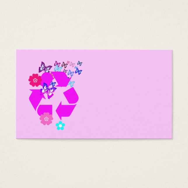 リサイクルの蝶と花のシンボル (正面)