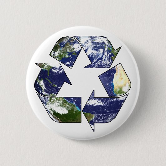 リサイクルは今ボタンがかかります 缶バッジ (正面)