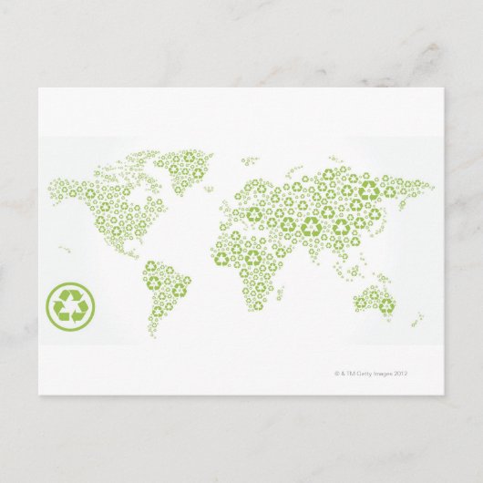 リサイクルを作成するために使用されるシンボル ポストカード (正面)