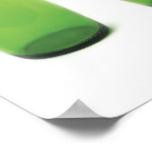 リサイクルを示す緑色のガラスボトル ポスター (角)