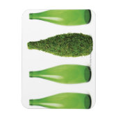 リサイクルを示す緑色のガラスボトル マグネット (縦)