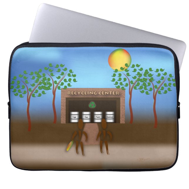 リサイクルを食べる ラップトップスリーブ (正面)