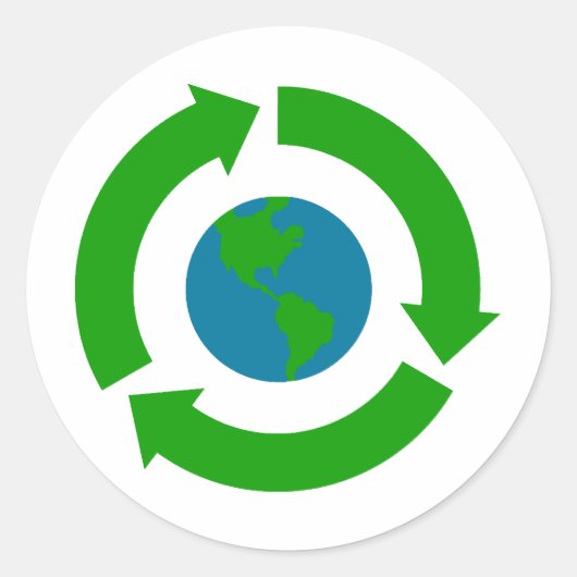 リサイクルアースロゴデザイン ラウンドシール (正面)