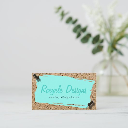 リサイクルアーティスト紙のコルクボード写真 名刺 (スタンド正面)
