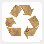 リサイクルグランジサインブラウンのリサイクル記号 スクエアシール (正面)