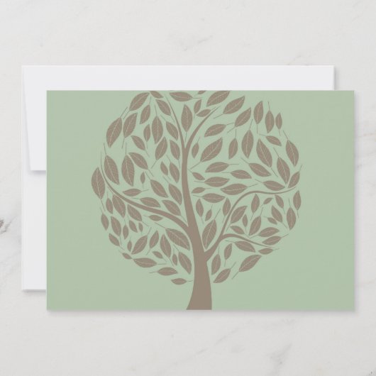 リサイクルグリーンエコツリーブライダルシャワー招待状 招待状 (裏面)