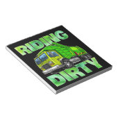 リサイクルゴミごみトラックTキッズ乗馬 ノートパッド (アングル)