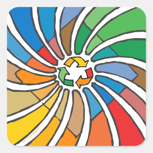 リサイクルサインアート スクエアシール (正面)