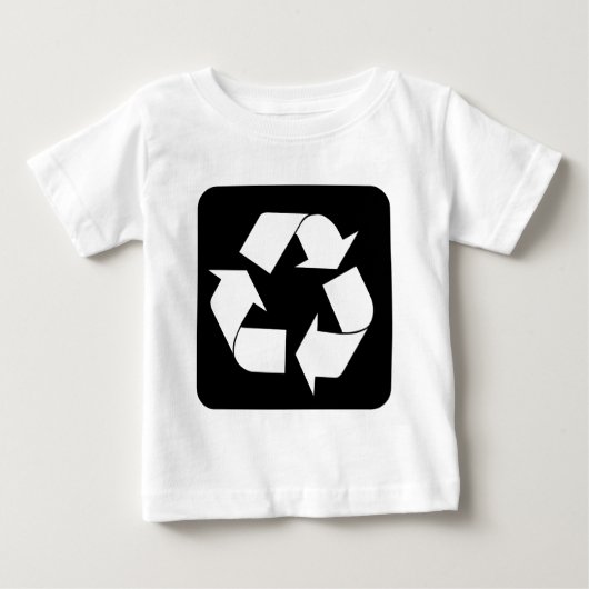 リサイクルサイン – 黒 ベビーTシャツ (正面)
