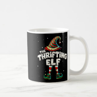 リサイクルショップ巡りが好きなエルフの家族おそろいクリスマス コーヒーマグカップ