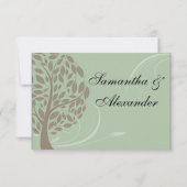 リサイクルセージグリーン/ブラウンスタイル化エコツリーRSVP 出欠カード (裏面)