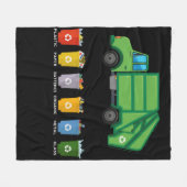 リサイクルトラックキッズごみ車 フリースブランケット (正面(横))