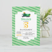 リサイクルトラック柄の誕生日 招待状 (スタンド正面)