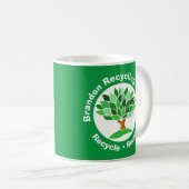 リサイクルプロジェクト。リサイクルと更新 コーヒーマグカップ (正面右)