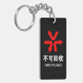 リサイクル不可 中国語 漢字 サイン キーホルダー (正面左)