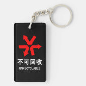 リサイクル不可 中国語 漢字 サイン キーホルダー (裏面)