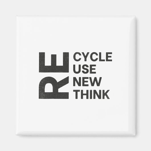 リサイクル再利用の書き換え再考を使用する新しい環境 マグネット (正面)