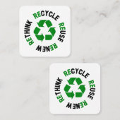 リサイクル再利用リニューアルリスクアースデイ環境 スクエア名刺 (正面/裏面)