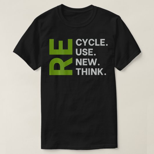 リサイクル再利用リニューアルリスクアースデイ環境 Tシャツ (デザイン正面)