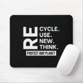 リサイクル再利用リニューアル私たち保護の惑星耳を再考 マウスパッド (マウス)