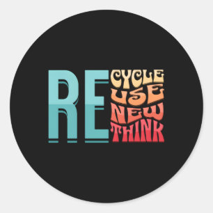 リサイクル再利用リニューアルRethink環境活動 ラウンドシール