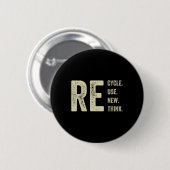 リサイクル再利用更新再発危機環境A 缶バッジ (正面&裏面)