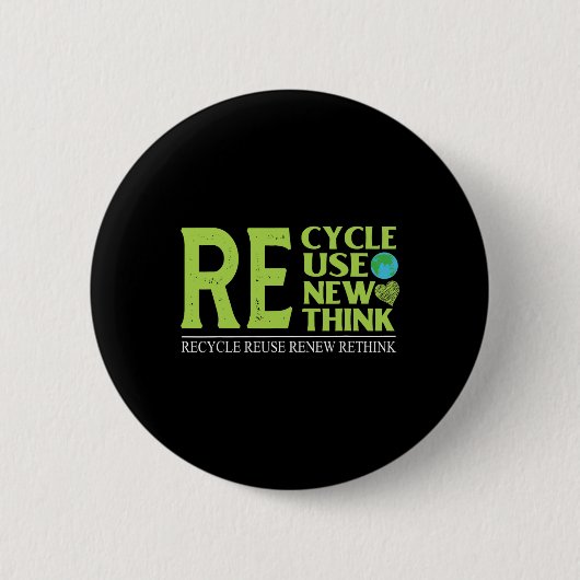 リサイクル再利用更新再発危機環境A 缶バッジ (正面)