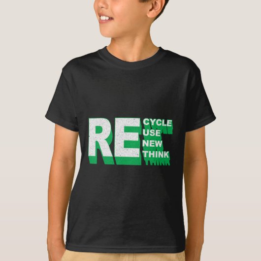 リサイクル再利用更新再発危機環境A Tシャツ (正面)