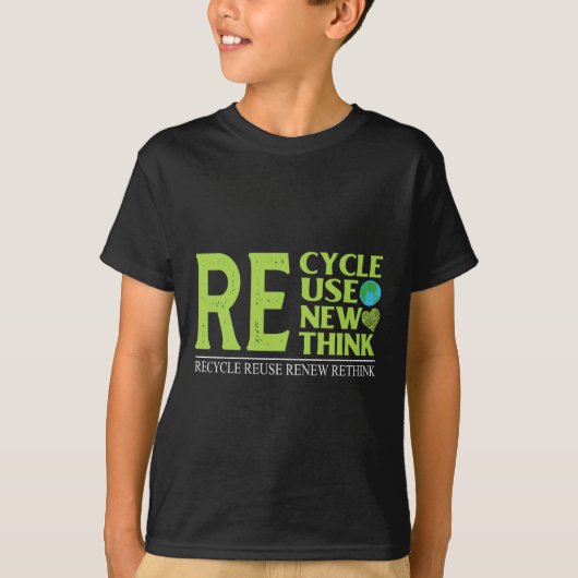 リサイクル再利用更新再発危機環境A Tシャツ (正面)