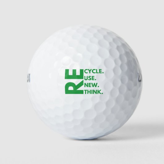 リサイクル再利用書き換え再思考地球の日の環境 ゴルフボール (正面)