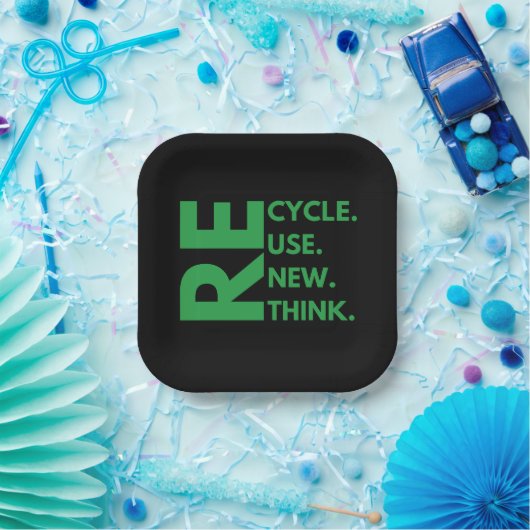 リサイクル再利用書き換え再思考地球の日の環境 ペーパープレート (パーティー)