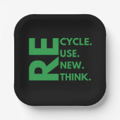 リサイクル再利用書き換え再思考地球の日の環境 ペーパープレート (正面)