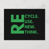 リサイクル再利用書き換え再思考地球の日の環境 ポストカード (正面)