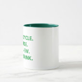 リサイクル再利用書き換え再思考地球の日の環境 マグカップ (中央)