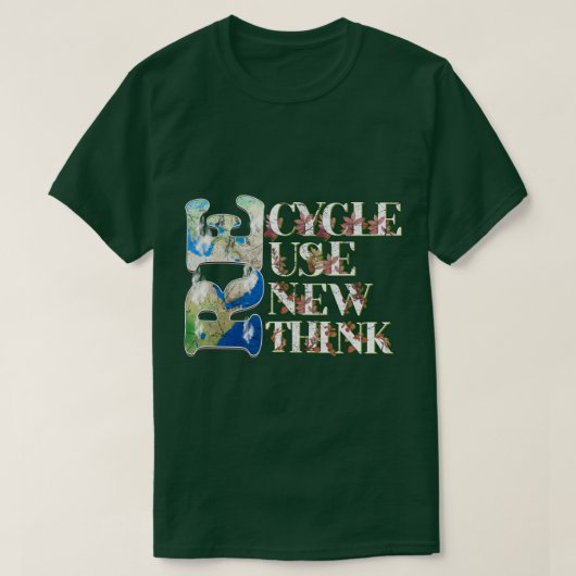 リサイクル再利用書き換え再思考地球の日1 Tシャツ (デザイン正面)