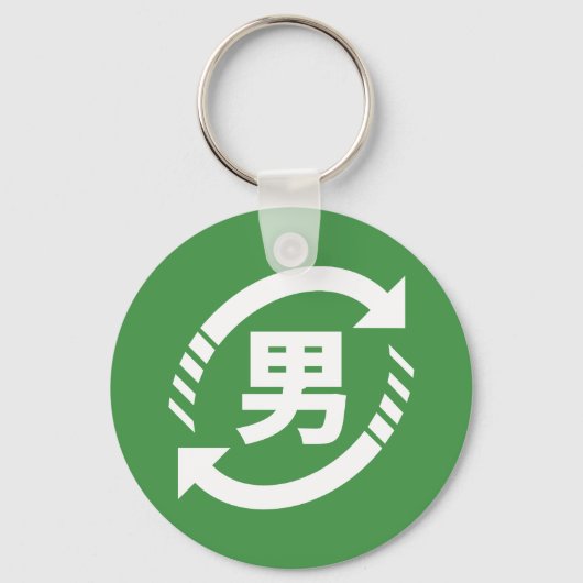 リサイクル日本のボーイズ |漢字日本語サイン キーホルダー (正面)