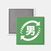 リサイクル日本のボーイズ |漢字日本語サイン マグネット (正面/裏面)