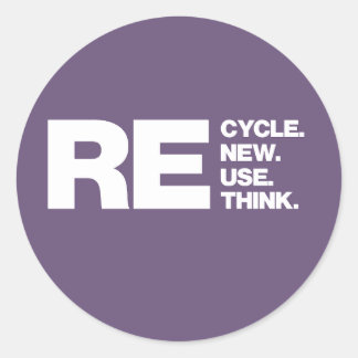 リサイクル更新再利用再考(E-waste - Plum) ラウンドシール
