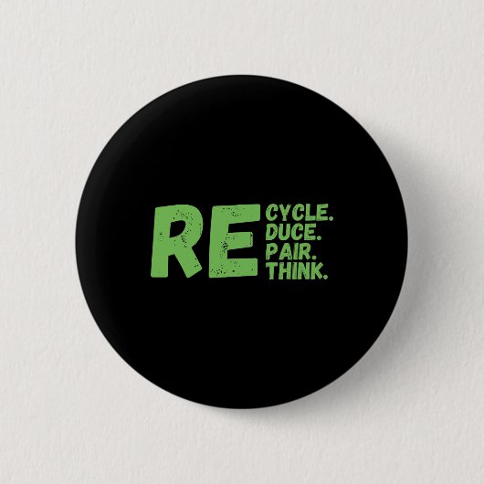 リサイクル減ら修復Rethink Earth Day Activim 缶バッジ (正面)