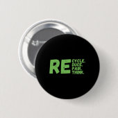 リサイクル減ら修復Rethink Earth Day Activim 缶バッジ (正面&裏面)
