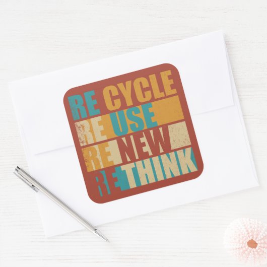リサイクル減ら再利用再考 スクエアシール (封筒)