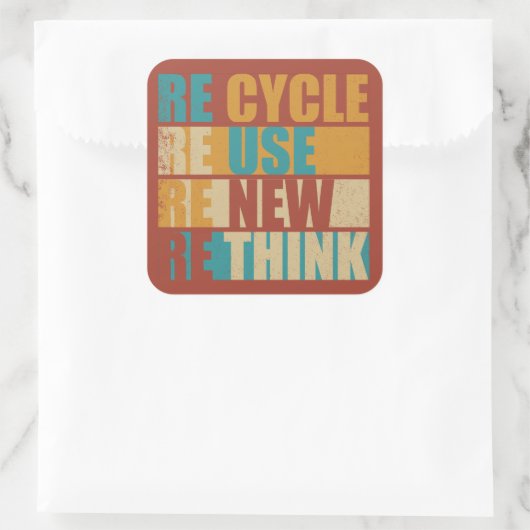 リサイクル減ら再利用再考 スクエアシール (バッグ)