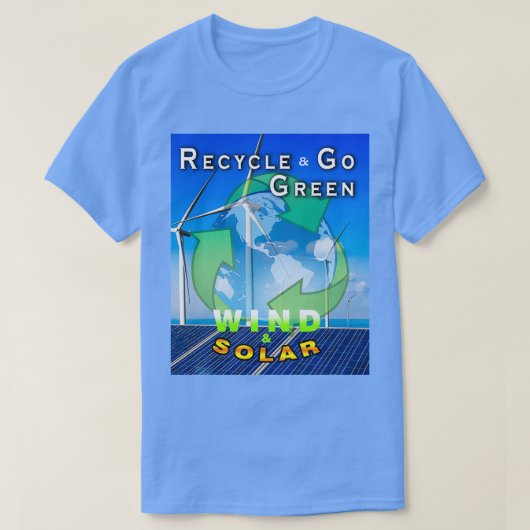 リサイクル環境にやさしいことをしよう風太陽の及び Tシャツ (デザイン正面)