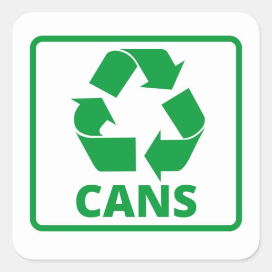 リサイクル看板グリーン缶 スクエアシール (正面)