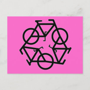 リサイクル自転車ロゴ記号 ポストカード