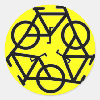リサイクル自転車ロゴ記号 ラウンドシール
