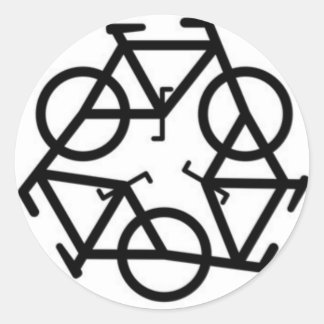 リサイクル自転車ロゴ記号 ラウンドシール
